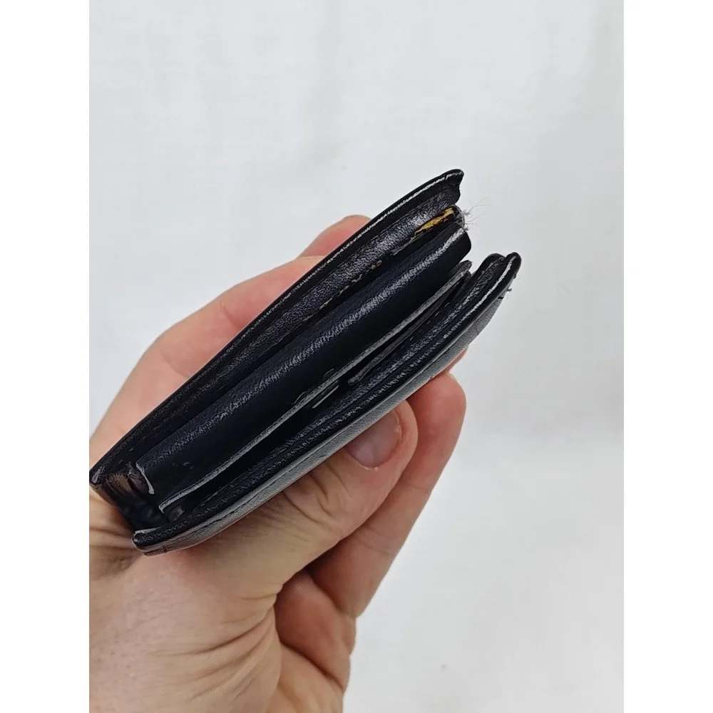 Vintage Rolfs Cowhide Black Leather Bifold Men's Wallet Coins Cards Keys Classic